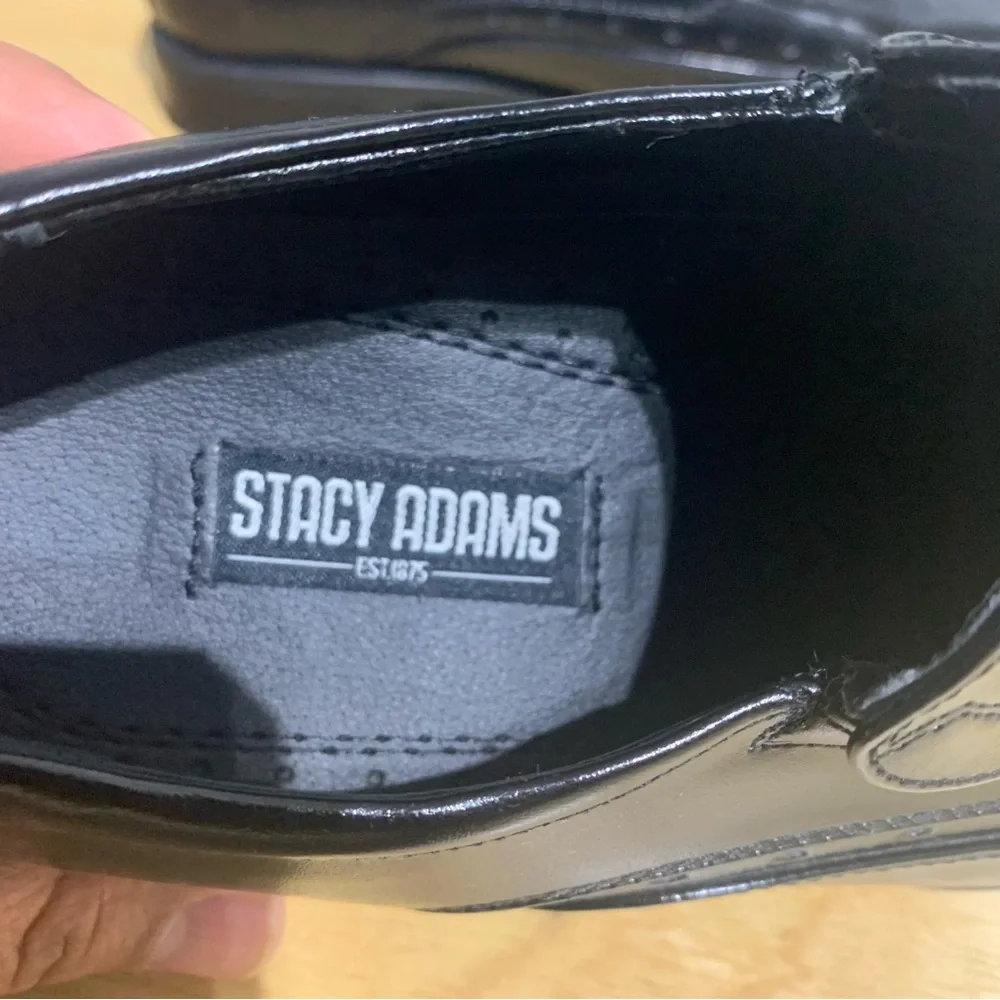 Kids Stacy Adams Danton‎ Bicycle Toe Slip On Loafer Dress Shoes Black Size 6M